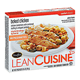 Stouffer's Lean Cuisine comfort; baked chicken with savory stuffing & creamy red skin mashed potatoes Left Picture